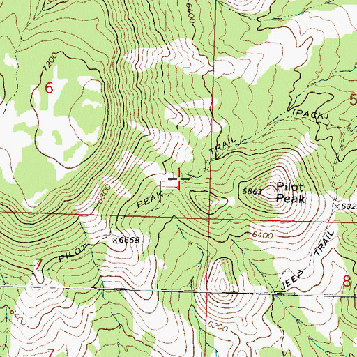 Topographic Map of Pilot Peak Trail, UT