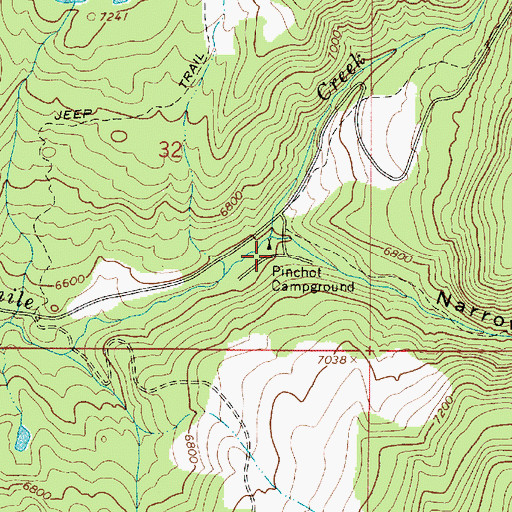 Topographic Map of Pinchot Campground, UT