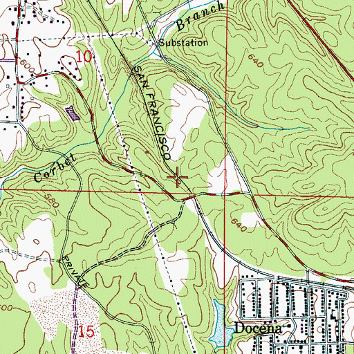 Topographic Map of Oakwood, AL
