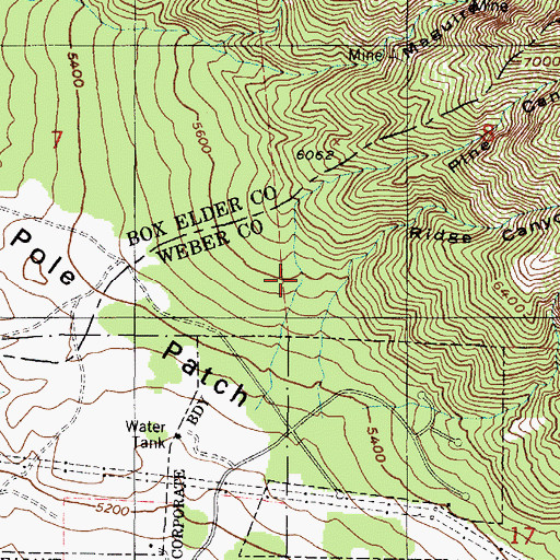 Topographic Map of Pine Canyon, UT