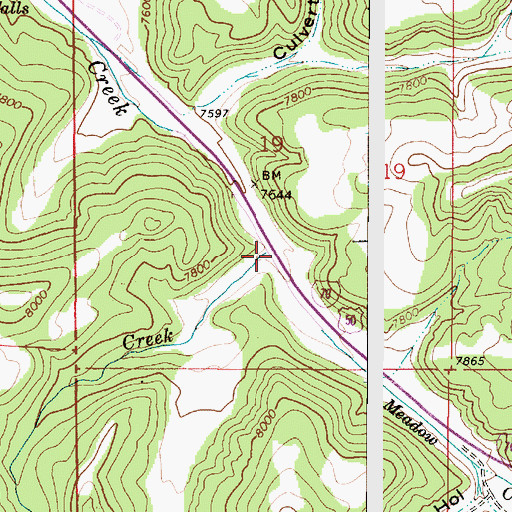 Topographic Map of Pine Creek, UT