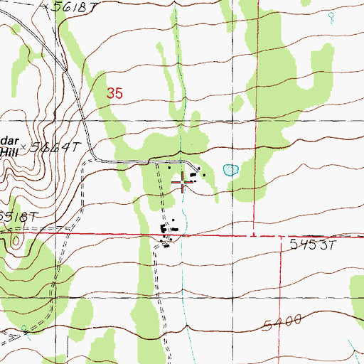 Topographic Map of Pine Creek, UT