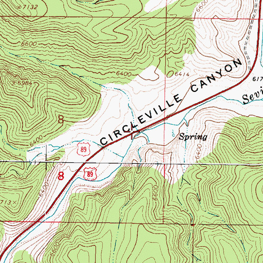 Topographic Map of Pine Creek, UT