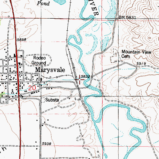 Topographic Map of Pine Creek, UT
