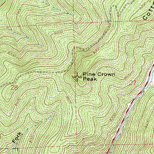 Topographic Map of Pine Crown Peak, UT