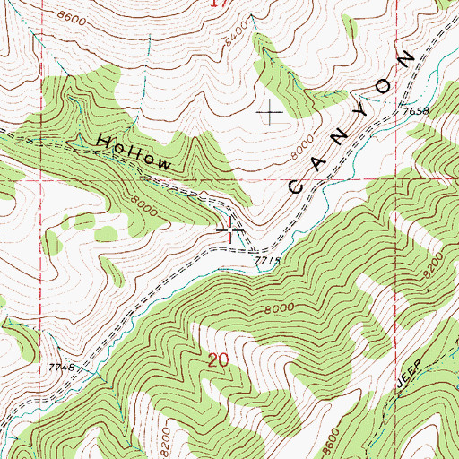 Topographic Map of Pine Hollow, UT