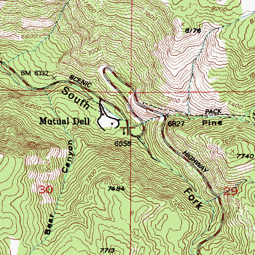 Topographic Map of Pine Hollow, UT