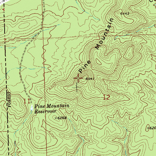 Topographic Map of Pine Mountain, UT