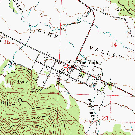 Topographic Map of Pine Valley, UT
