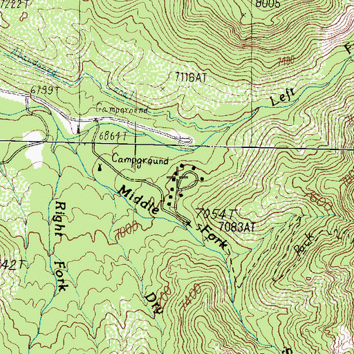 Topographic Map of Pine Valley Recreation Area, UT