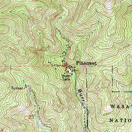 Topographic Map of Pinecrest, UT
