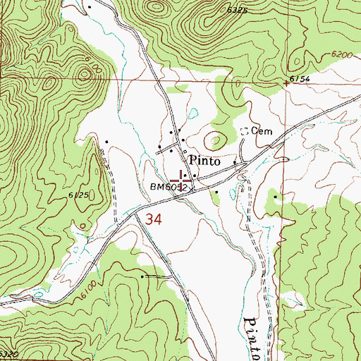 Topographic Map of Pinto, UT