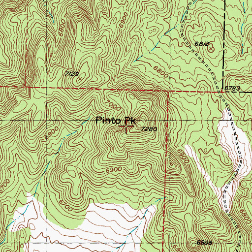 Topographic Map of Pinto Peak, UT