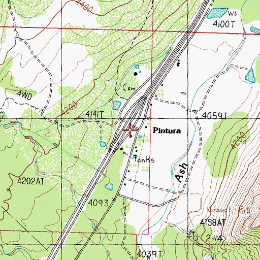 Topographic Map of Pintura, UT