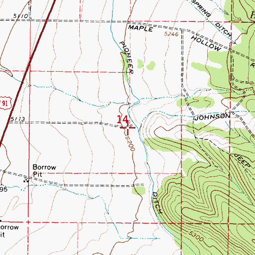 Topographic Map of Pioneer Ditch, UT