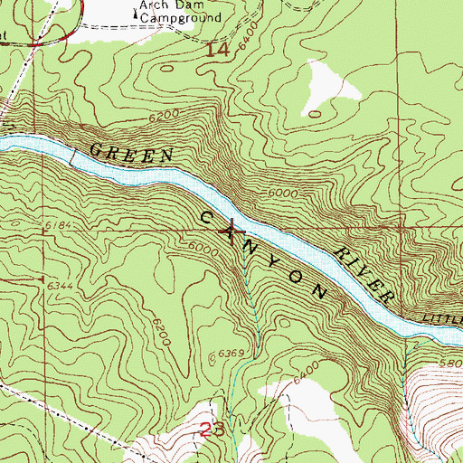 Topographic Map of Pipe Creek, UT