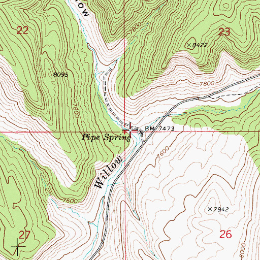 Topographic Map of Pipe Spring, UT