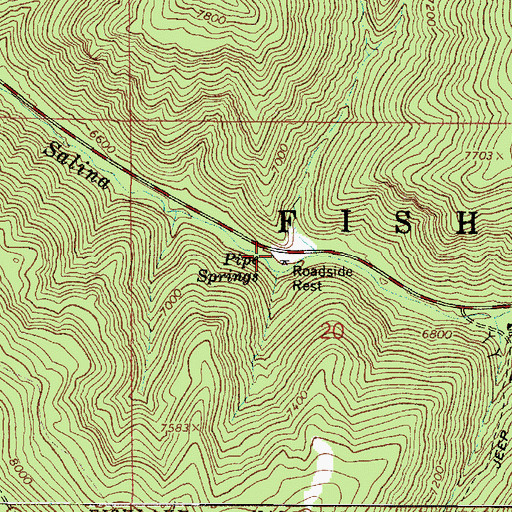Topographic Map of Pipe Springs, UT