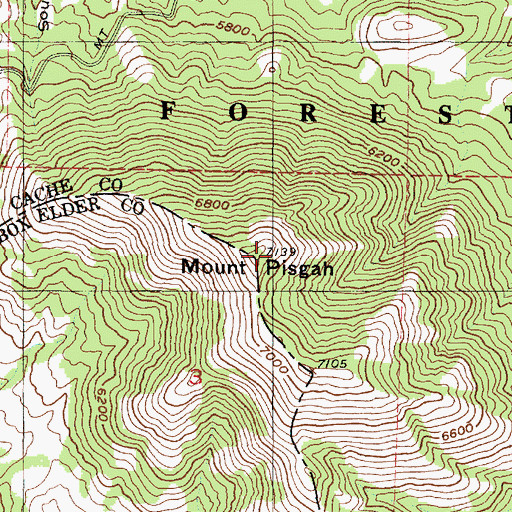 Topographic Map of Mount Pisgah, UT