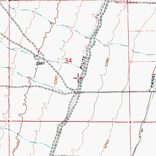 Topographic Map of Piute Canal, UT
