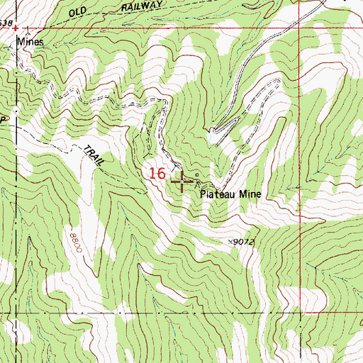 Topographic Map of Plateau Mine, UT