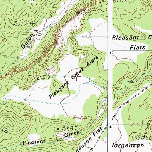 Topographic Map of Pleasant Creek Flats, UT