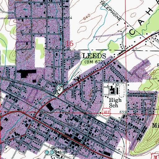 Topographic Map of Pathway Baptist Church, AL
