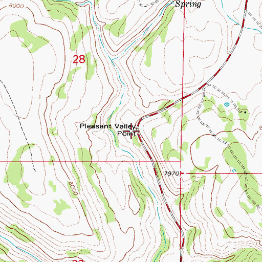 Topographic Map of Pleasant Valley Point, UT