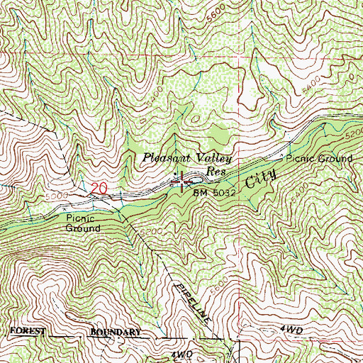 Topographic Map of Pleasant Valley Reservoir, UT