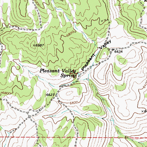 Topographic Map of Pleasant Valley Spring, UT