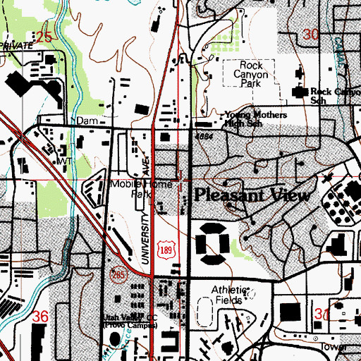 Topographic Map of Pleasant View, UT