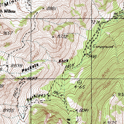 Topographic Map of Pockets Fork, UT