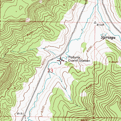 Topographic Map of Podunk Guard Station, UT