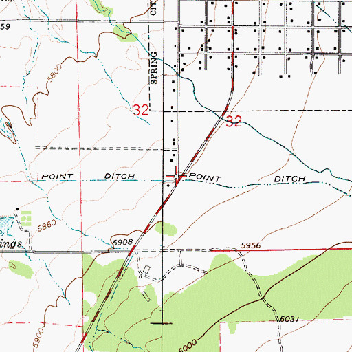 Topographic Map of Point Ditch, UT