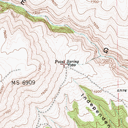 Topographic Map of Point Spring, UT