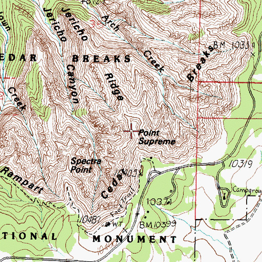 Topographic Map of Point Supreme, UT