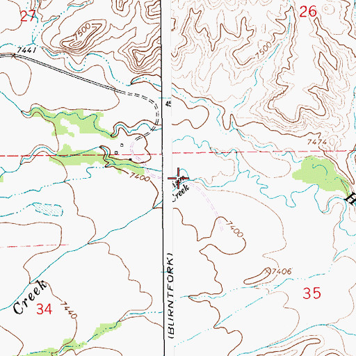 Topographic Map of Poison Creek, UT