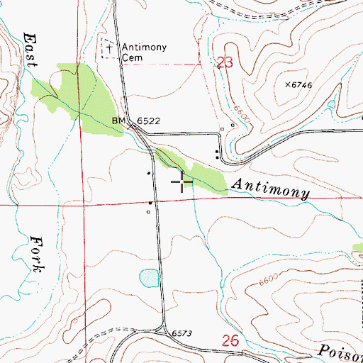 Topographic Map of Poison Creek, UT