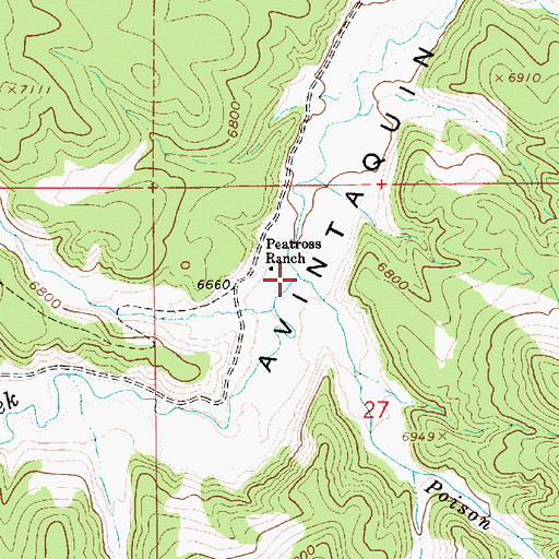 Topographic Map of Poison Creek, UT