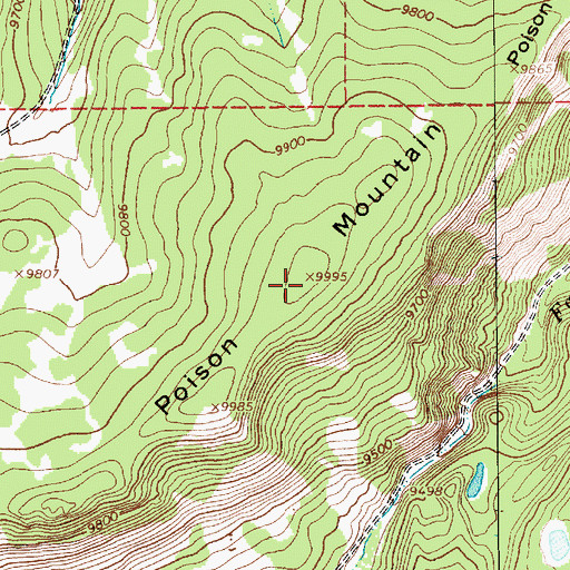Topographic Map of Poison Mountain, UT