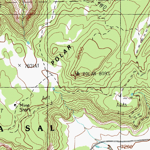 Topographic Map of Polar Mesa, UT