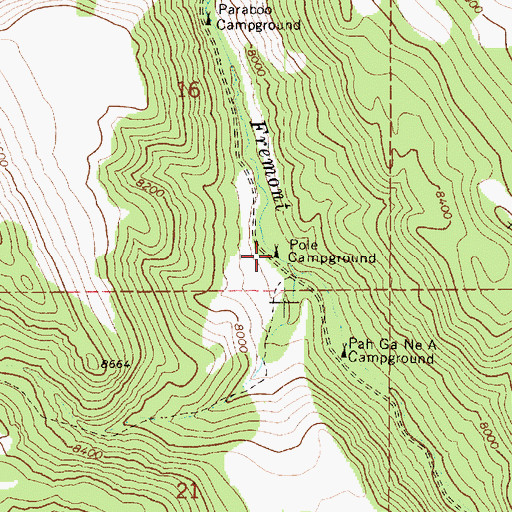 Topographic Map of Pole Campground, UT