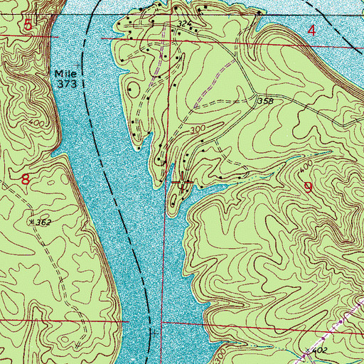 Topographic Map of Penney Point Lodge Camp, AL