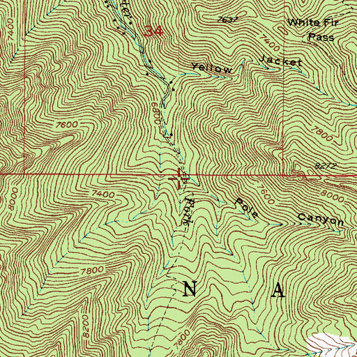 Topographic Map of Pole Canyon, UT