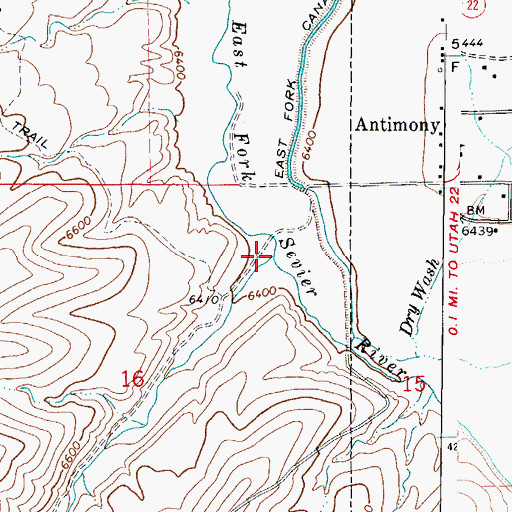 Topographic Map of Pole Canyon, UT
