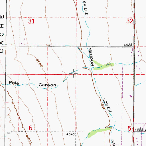 Topographic Map of Pole Canyon, UT