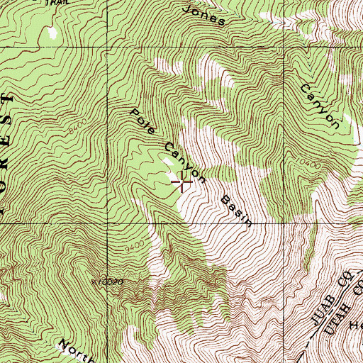 Topographic Map of Pole Canyon Basin, UT