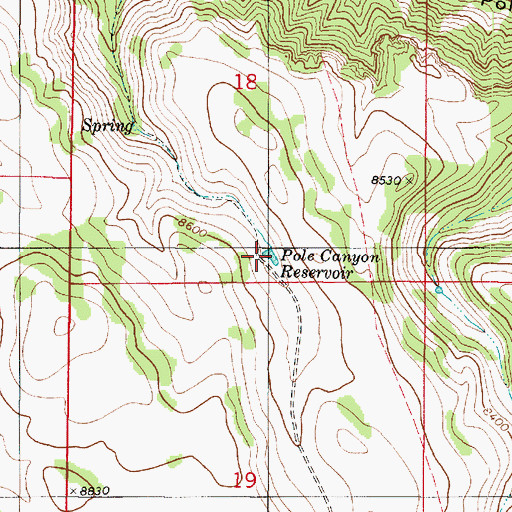 Topographic Map of Pole Canyon Reservoir, UT