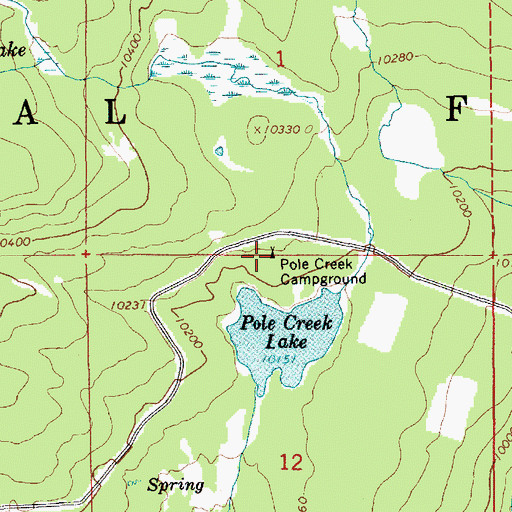 Topographic Map of Pole Creek Campground, UT
