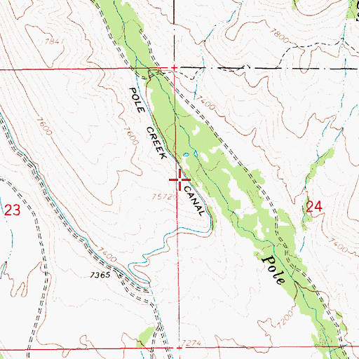 Topographic Map of Pole Creek Canal, UT